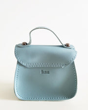 Girls Mini Mindy Blue Bow PU Leather Cross Body and Shoulder Bag