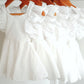 Vivian Embroidered White Cotton Baby Girl Romper