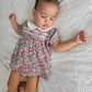 2Pcs Set Baby Girls Floral Print Collar Top and Shorts. 100% Cotton Clothing Set.