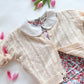 Baby Girl 3/4 Sleeve Button-Up Cotton Cardigan in Beige. Baby Clothes for Autumn Winter