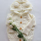 BUNDLE PACK Size 2T: Girls Long Sleeve Knitted Ivory Winter Hoodie + 2 Knitted Headwraps (RRP $79)