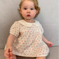 2Pcs Set Baby Girls Cherry Print Collar Top and Shorts. 100% Cotton Clothing Set.
