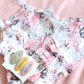 BUNDLE PACK Size 4T: Girls Angela Floral Peplum Cotton Spandex Top + 3 Embroidered Hair Clips (RRP $42)