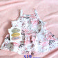 BUNDLE PACK Size 4T: Girls Angela Floral Peplum Cotton Spandex Top + 3 Embroidered Hair Clips (RRP $42)