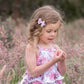 Girls Angela Floral Cotton Jersey Double Ruffle Top