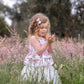 Girls Angela Floral Cotton Jersey Double Ruffle Top