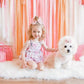 Girls Angela Floral Cotton Jersey Double Ruffle Top