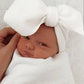 Girls White Oversized Bow Headband (Stretched Headwrap) (NB-4Yrs)