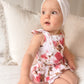 Baby Girls Stella Floral Print Cotton Jersey Tie Shoulder Romper