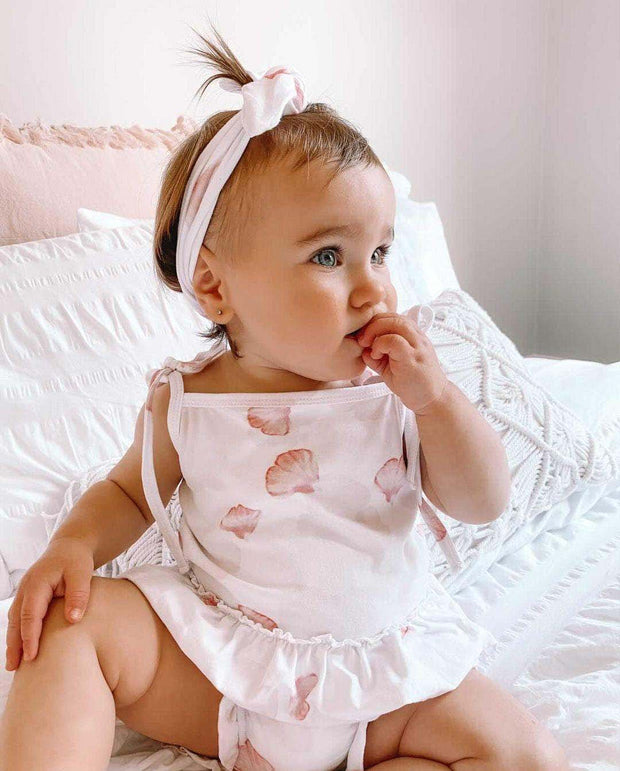 Baby Girl Aerin Pink Petal Cotton Jersey Headband (Limited Edition Print)