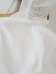 Vivian Embroidered White Cotton Baby Girl Romper