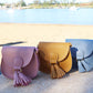 Girls Mini Marcie Blue Tassel PU Leather Cross Body and Shoulder Bag