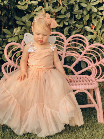 Girls Love Unconditionally Blush Pink Tutu Princess Dress (2T-7T)