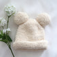 Baby Girls Pom Pom Knit Beanie Fleece Hat for Autumn Winter.