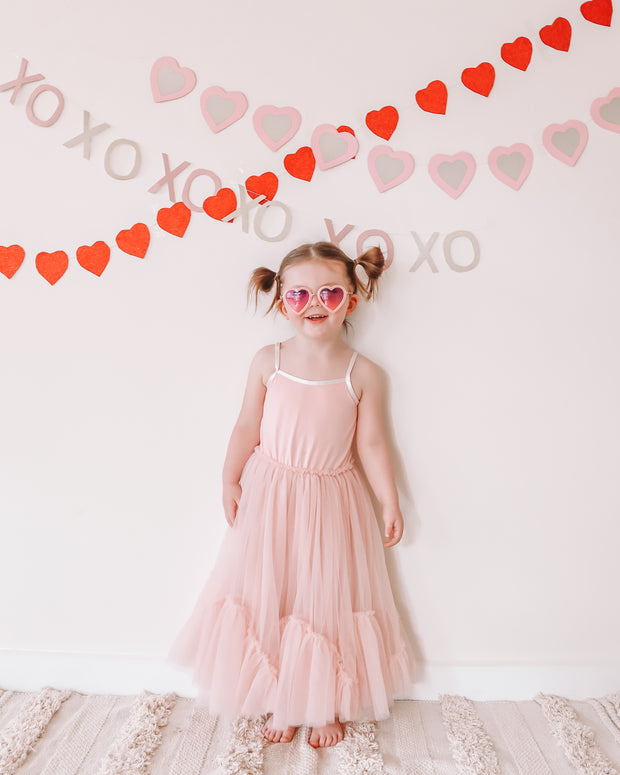 The Eyes of Rosie : Heart Blush Pink Frame Purple Gradient Lens Sunglasses (1-8Yrs)