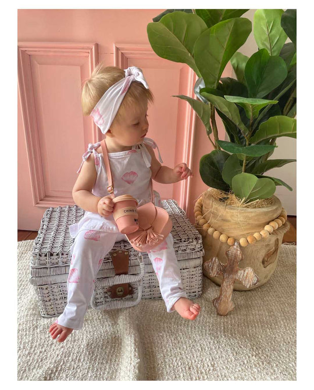 Girls Aerin Pink Petal Cotton Jersey Leggings (Limited Edition Print) Up To 5T