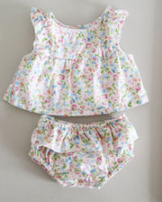 Baby Girls Annabelle Floral Cotton Top and Bloomer 2 Piece Set (Design in Australia)