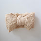 Girls Soft Nylon Textured Bow Headband (Stretched Headwrap) 3 Colors