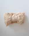 Girls Soft Nylon Textured Bow Headband (Stretched Headwrap) 3 Colors