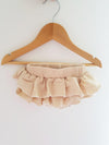 Baby Girls Beige Ribbed Cotton Jersey  Bloomer  (3-6m to 3T)