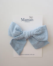 Baby Girls Embroidery Cotton Bow Headband 5 Colors (Newborn to 4Yrs)