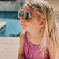 The Eyes of Claire : Studded Pattern Pink Frame Mirrored Lens Sunglasses (1-8Yrs)