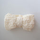 Girls Soft Nylon Textured Bow Headband (Stretched Headwrap) 3 Colors