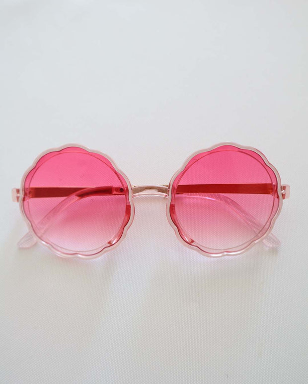 The Eyes of Minnie : White Frame Pink Lens Flower Kid Sunglasses (1-8Yrs)