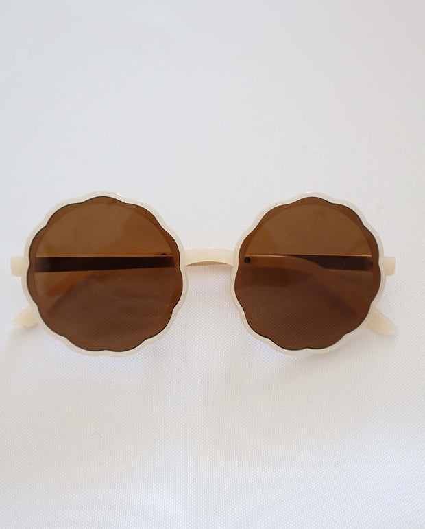 The Eyes of Minnie : Ivory Frame Light Brown Lens Flower Kid Sunglasses (1-8Yrs)