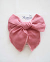 Girls Soft Linen Bow Hair Clip - 2 Colors