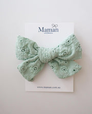 Baby Girls Embroidery Cotton Bow Headband 5 Colors (Newborn to 4Yrs)