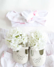 Baby Girl Aerin Pink Petal Cotton Jersey Headband (Limited Edition Print)