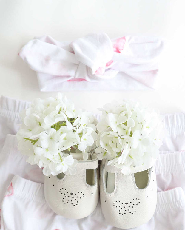 Baby Girl Aerin Pink Petal Cotton Jersey Headband (Limited Edition Print)