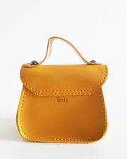 Girls Mini Mindy Mustard Bow PU Leather Cross Body and Shoulder Bag