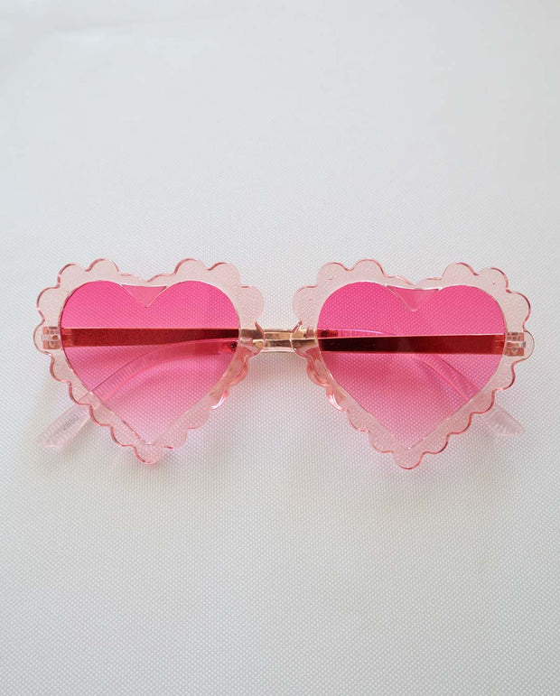 The Eyes of Pearlie : Clear Pink Frame Pink Lens Heart Sunglasses (1-8Yrs)
