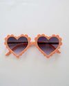 The Eyes of Pearlie : Peach Frame Light Grey Lens Heart Sunglasses (1-8Yrs)