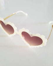 The Eyes of Pearlie : Heart Ivory Frame Light Brown Lens Sunglasses (1-8Yrs)