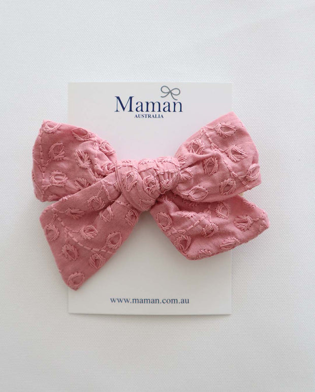 Baby Girls Embroidery Cotton Bow Headband 5 Colors (Newborn to 4Yrs)