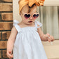 The Eyes of Rosie : Soft Peach Heart Frame Brown Gradient Lens Sunglasses (1-8Yrs)