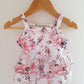 Girls Angela Floral Cotton Jersey Double Ruffle Top