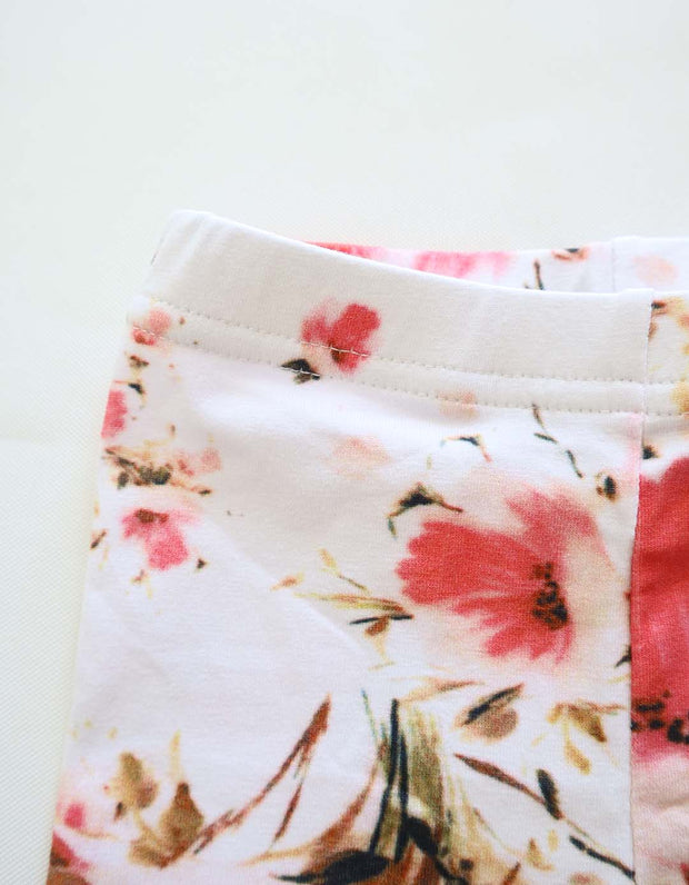 Girls Stella Floral Print Cotton Jersey Bike Shorts