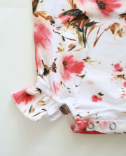 Baby Girls Stella Floral Print Cotton Jersey Tie Shoulder Romper