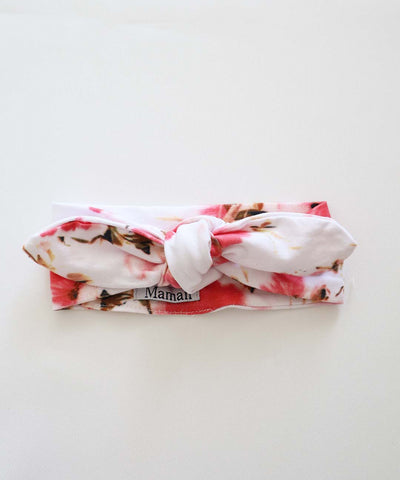 Baby Girls Stella Floral Print Cotton Jersey Bow Headwrap