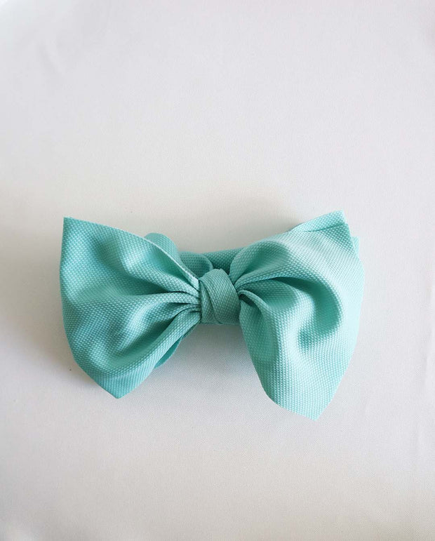 Girls Teal Oversized Bow Headband (Stretched Headwrap) (NB-4 Yrs)