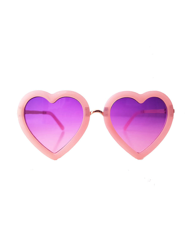 The Eyes of Rosie : Heart Blush Pink Frame Purple Gradient Lens Sunglasses (1-8Yrs)