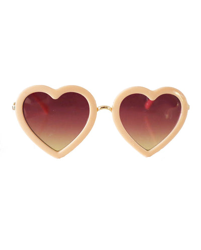 The Eyes of Rosie : Soft Peach Heart Frame Brown Gradient Lens Sunglasses (1-8Yrs)