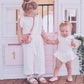 Girls Valentina White Embroidered Cotton Jumpsuit
