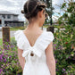 Girls Valentina White Embroidered Cotton Jumpsuit