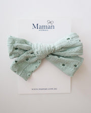 Baby Girls Embroidery Cotton Bow Headband 5 Colors (Newborn to 4Yrs)