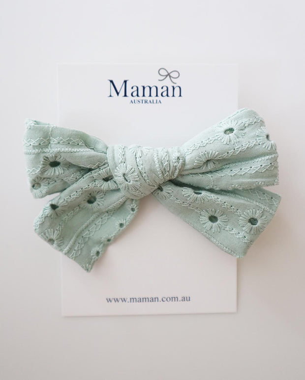 Baby Girls Embroidery Cotton Bow Headband 5 Colors (Newborn to 4Yrs)